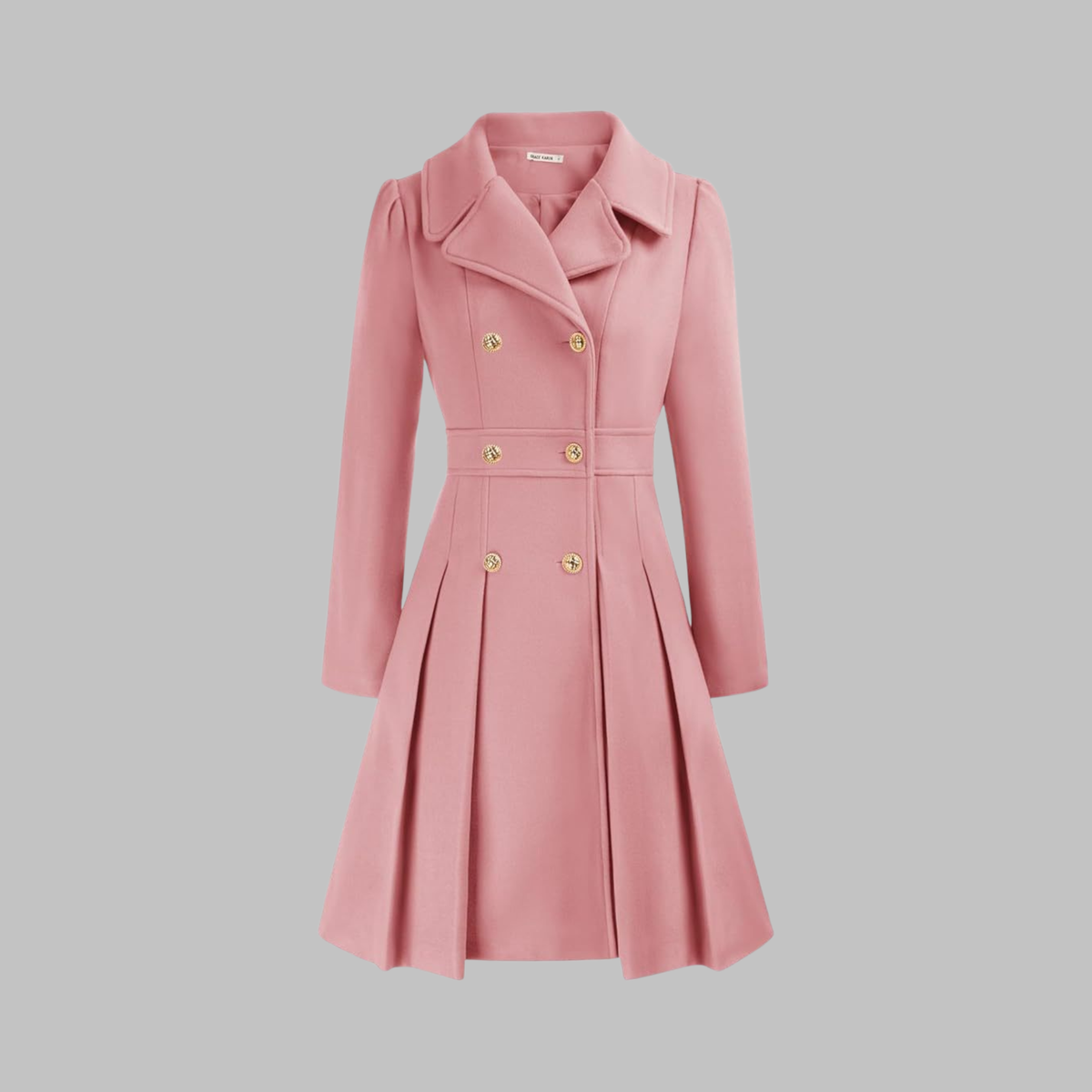 Dami | Womens Double Button Coat with Long Sleeves | Classic Layering Coat | Beige, Camel, Black and More S-3XL