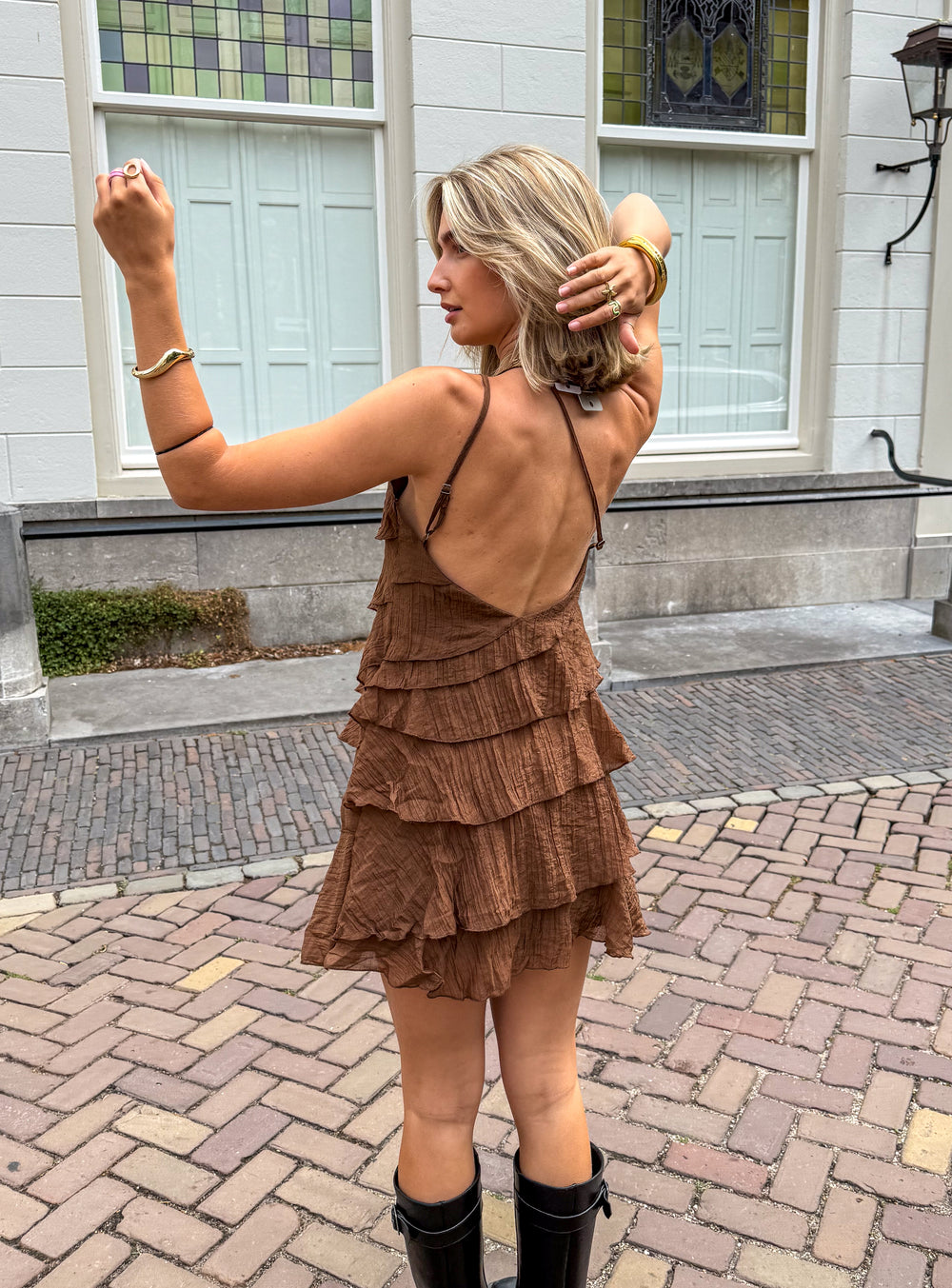 Women's One Shoulder Ruffle Mini Dress – Fitted Cocktail Party Dress