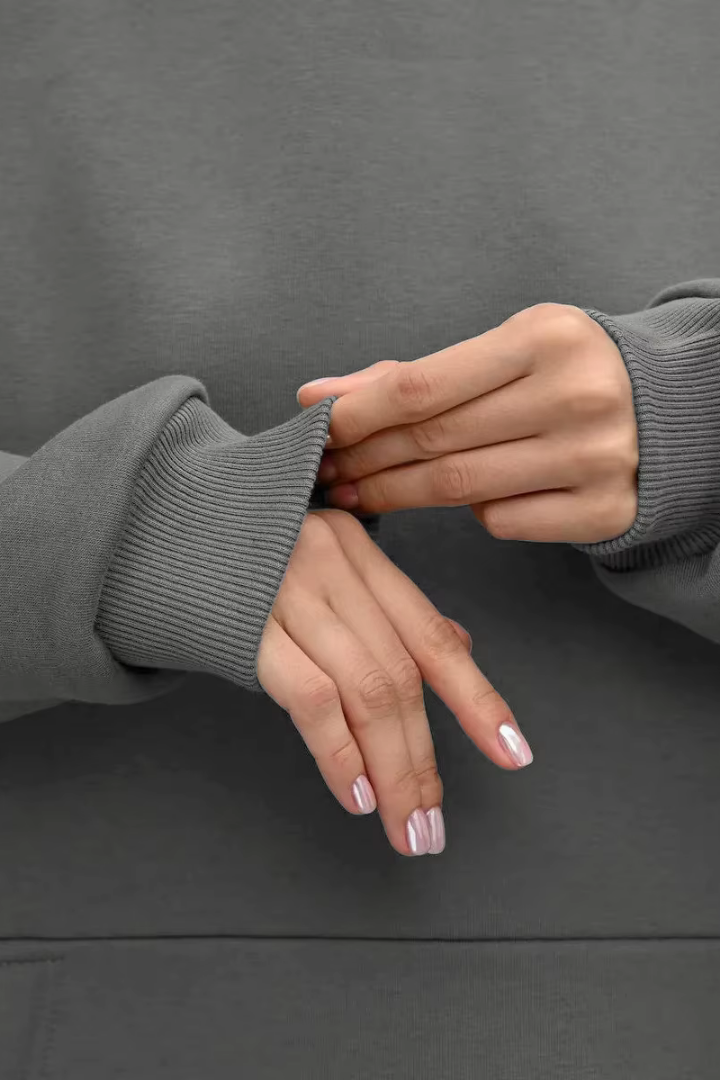 Kerstin Cotton Oversized Hooded Fleece Sweatshirt