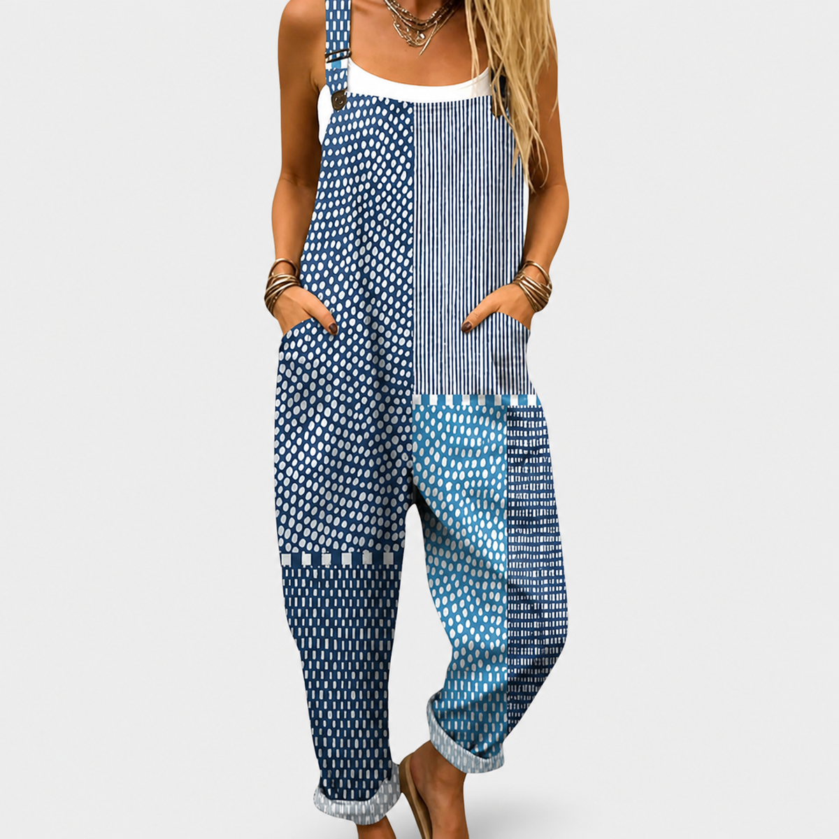 Tiziana | Wide Printed Jumpsuit in Orange, Pink and Black
