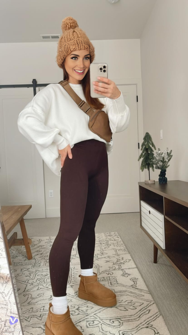 Women's Fleece Leggings, High Rise, Full Length