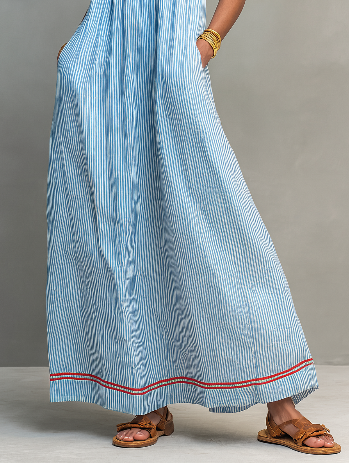 Priscille | Maxi Striped Dress with Thin Straps