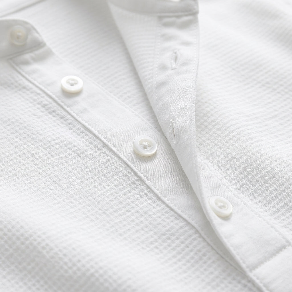 Riehen Waffle Textured Cotton Shirt