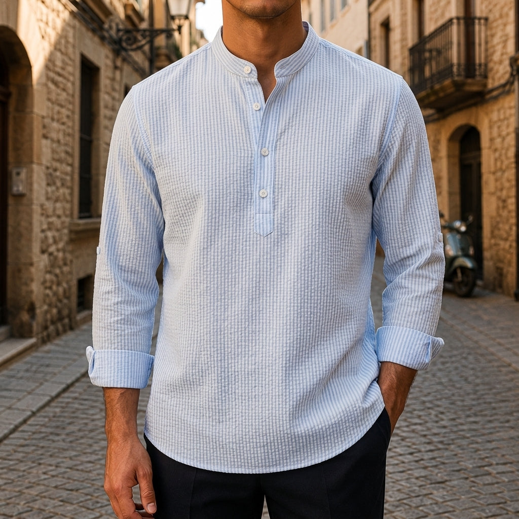 Riehen Waffle Textured Cotton Shirt