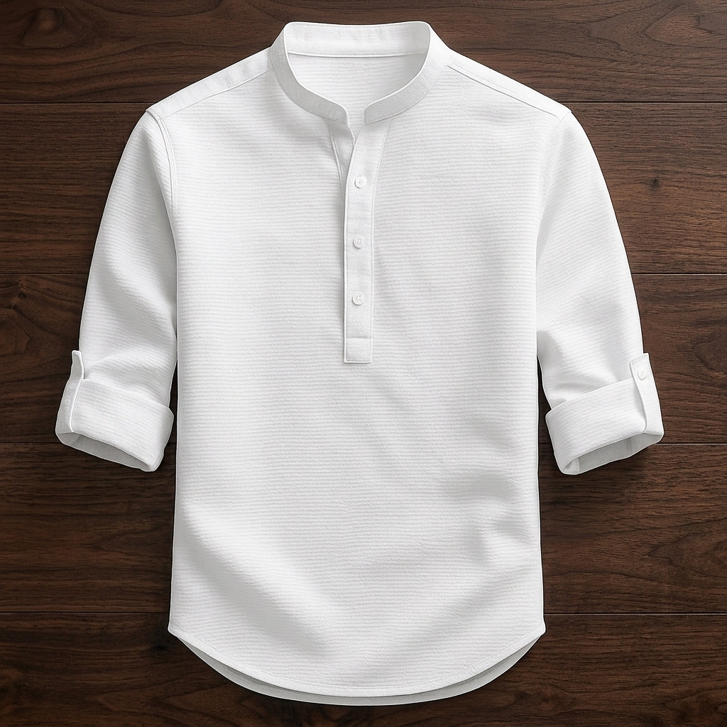 Riehen Waffle Textured Cotton Shirt