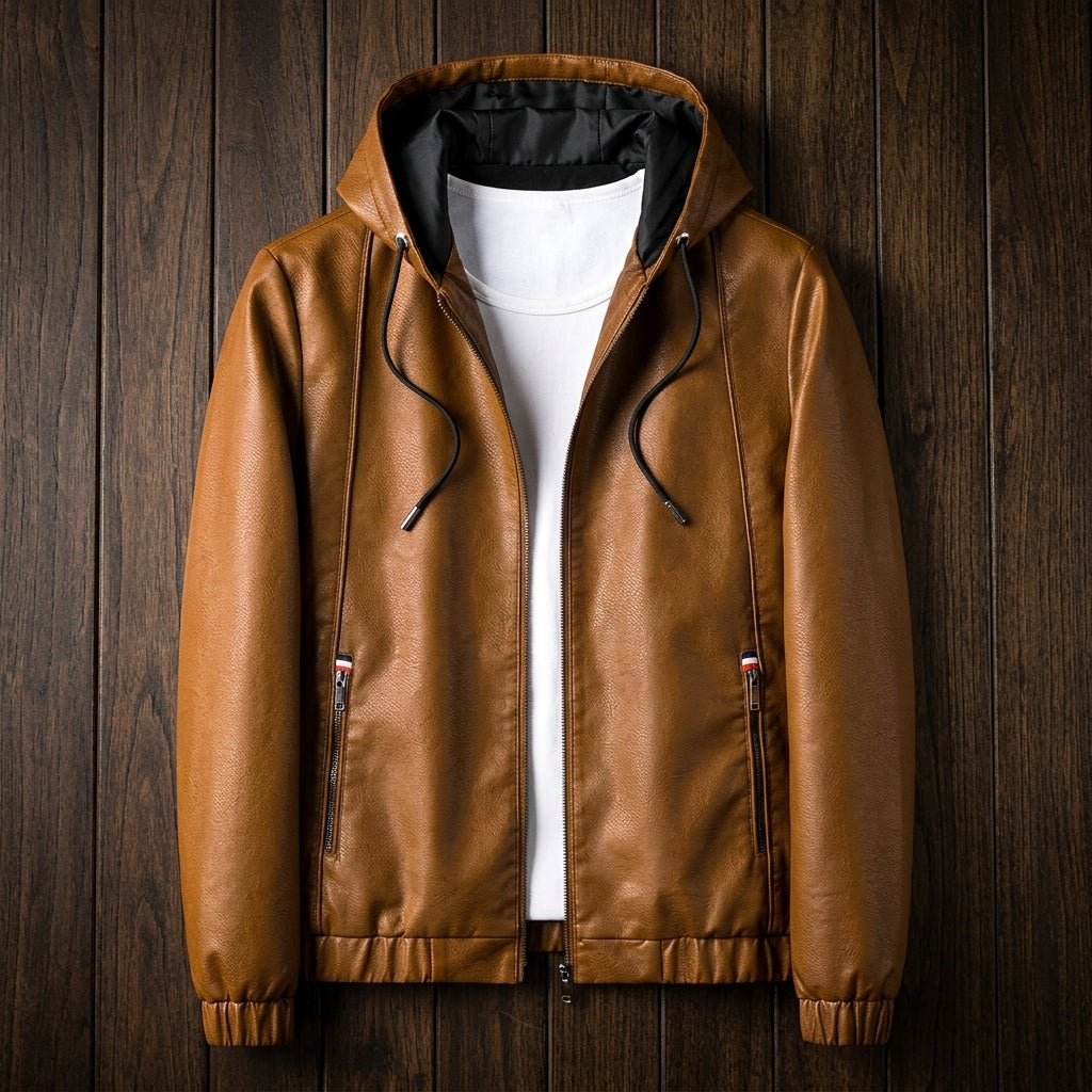 Ronda Hooded Leather Jacket