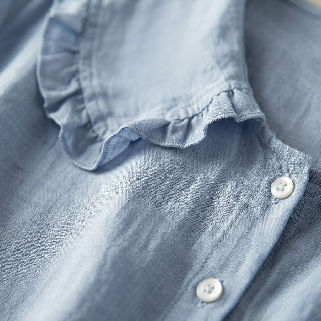 Rocamadour Ruffle Linen Blouse
