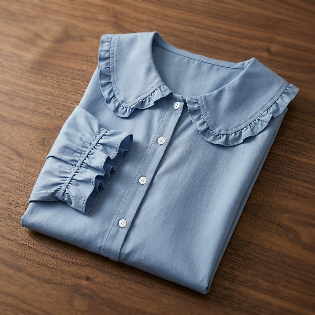 Rocamadour Ruffle Linen Blouse