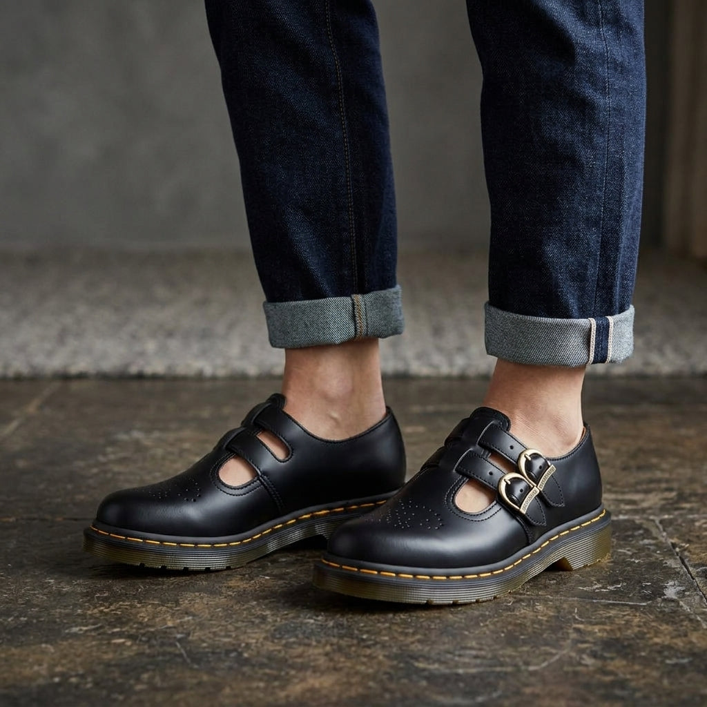 Limone Leather Mary Jane Flats