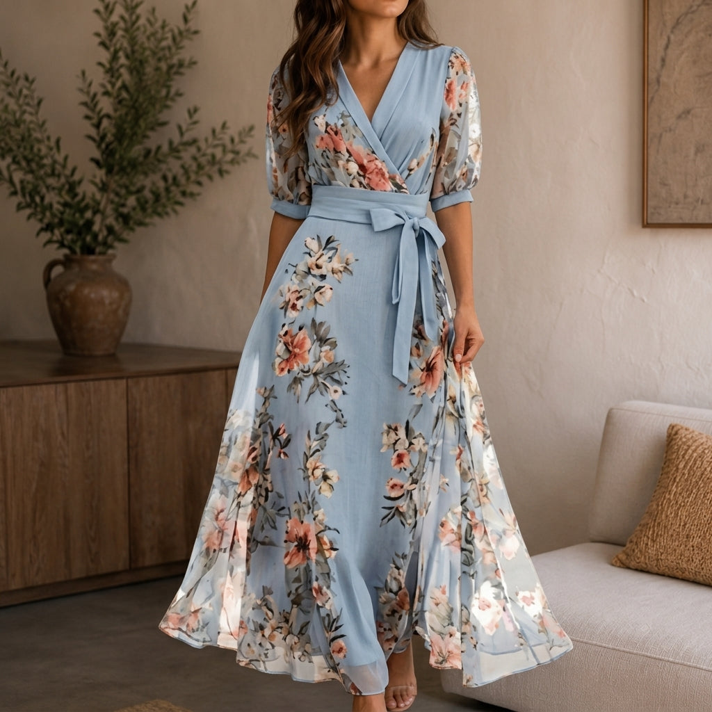 Milazzo Women's Floral V-Neck Midi Dress