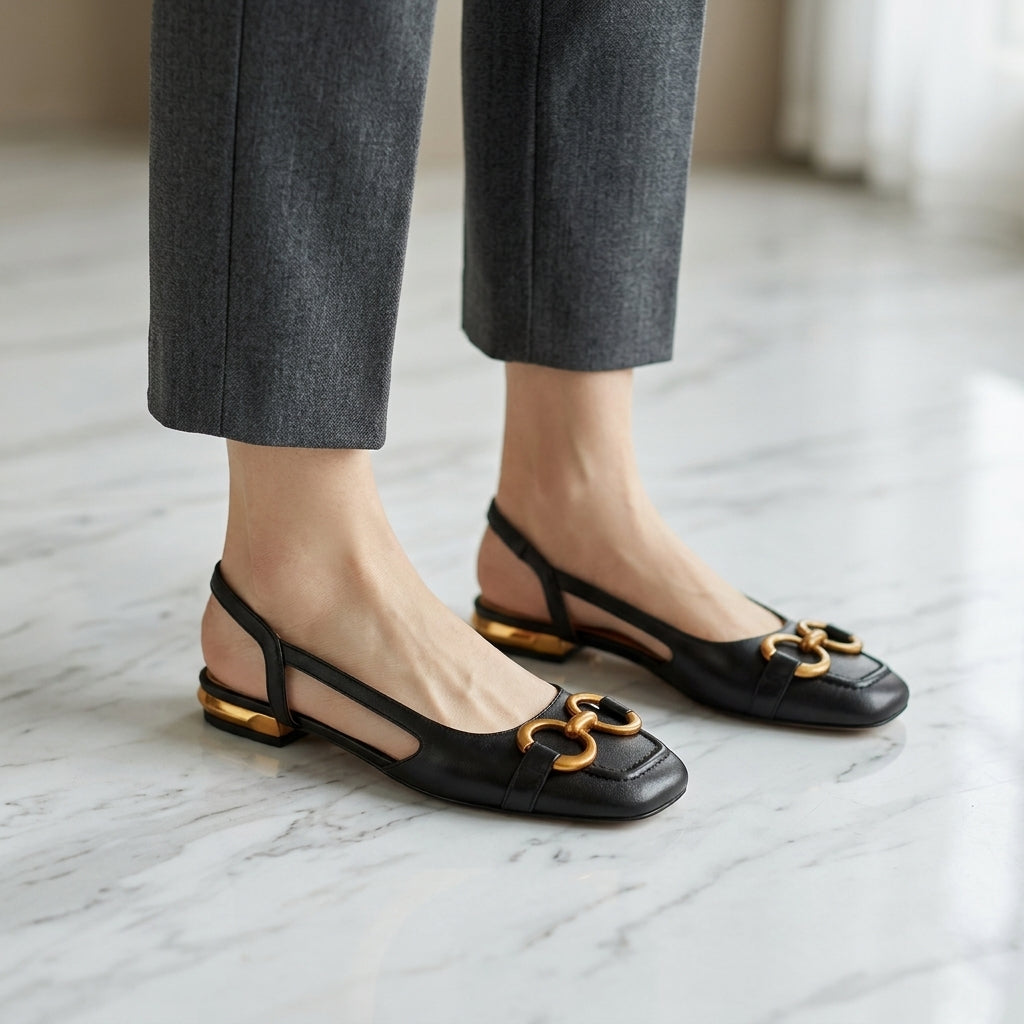 Sanremo Women's Leather Slingback Flats