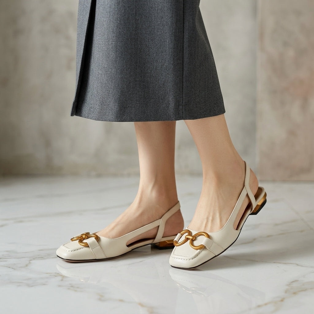 Sanremo Women's Leather Slingback Flats