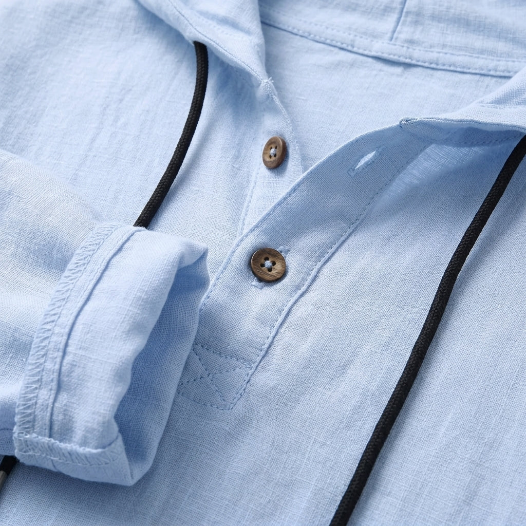 Hollis Men's Linen-Blend Pullover Shirt