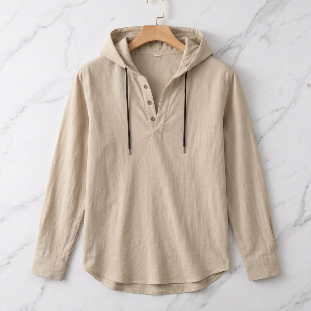 Hollis Men's Linen-Blend Pullover Shirt