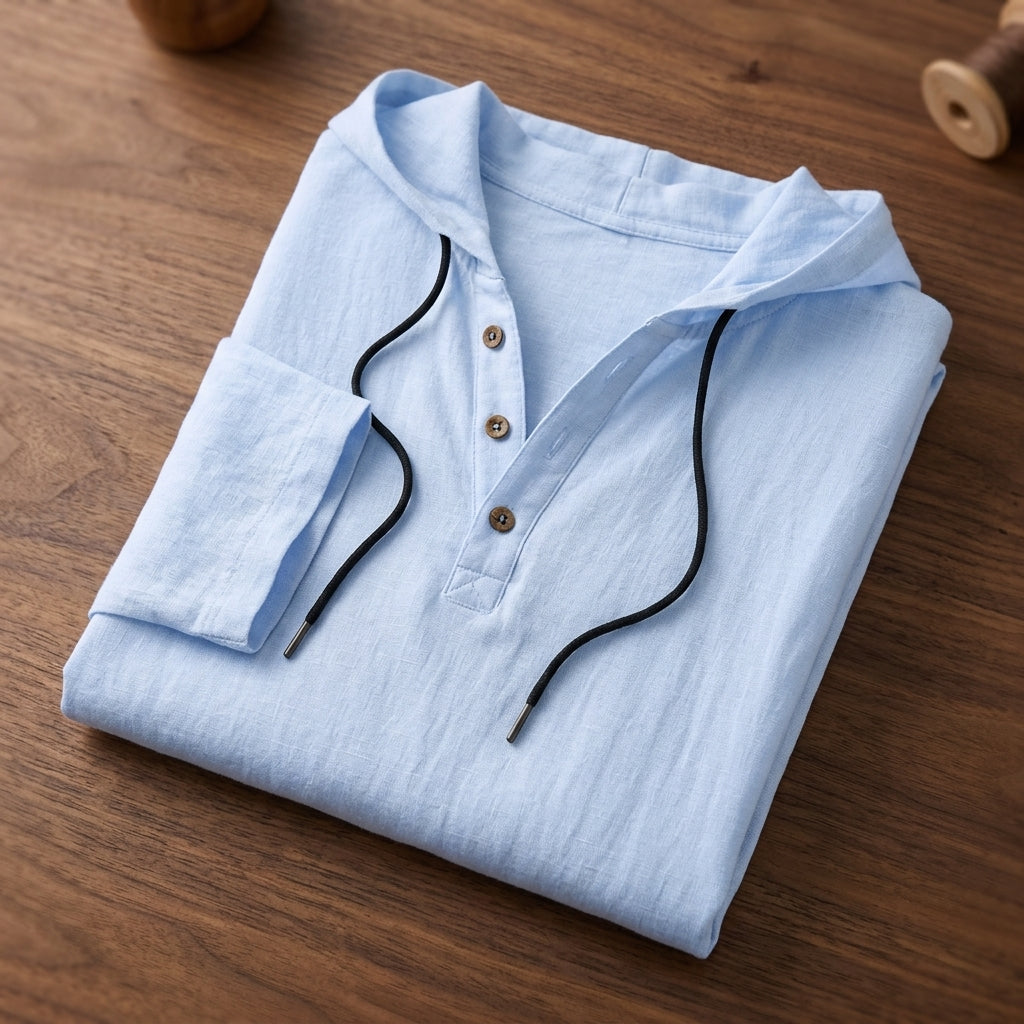 Hollis Men's Linen-Blend Pullover Shirt