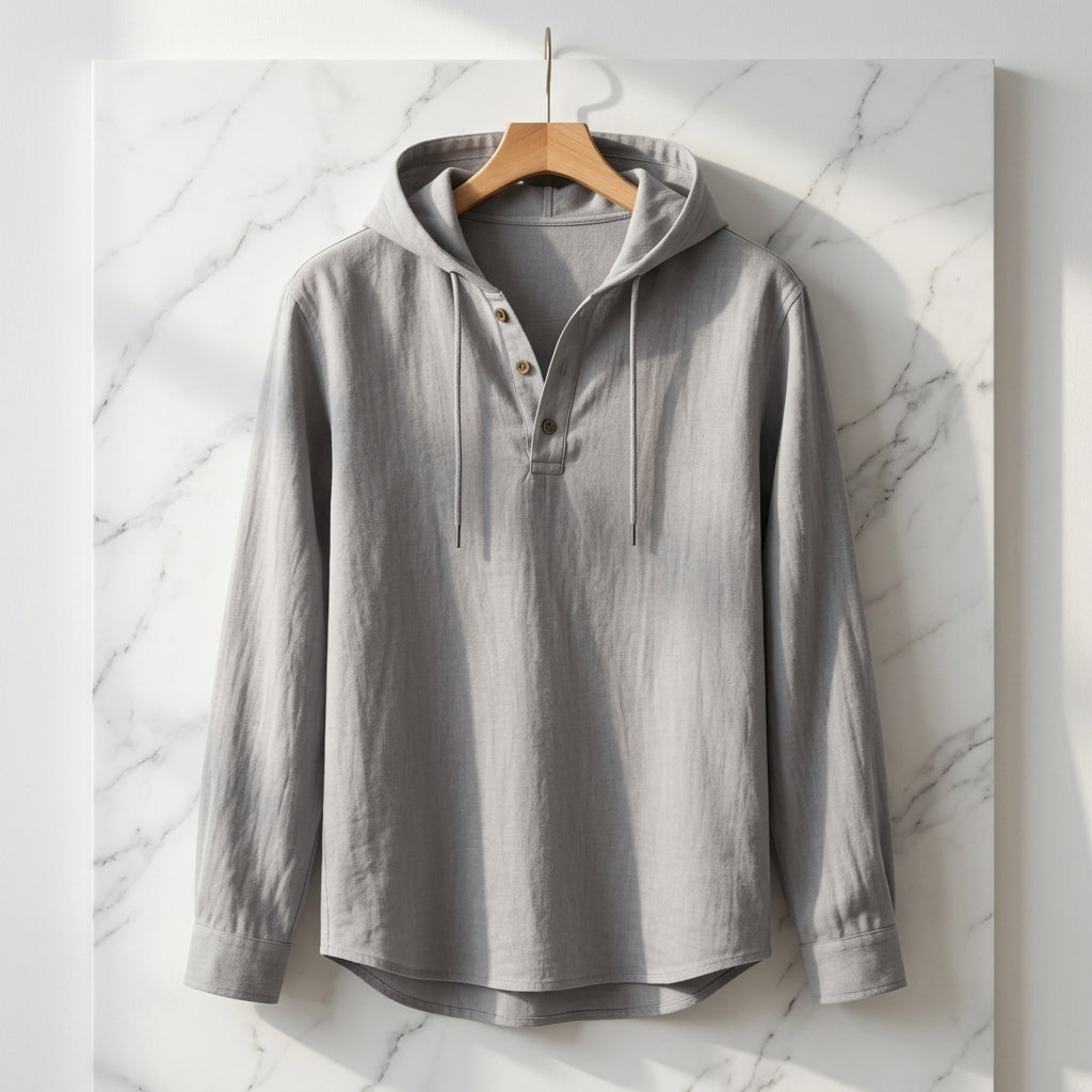 Hollis Men's Linen-Blend Pullover Shirt