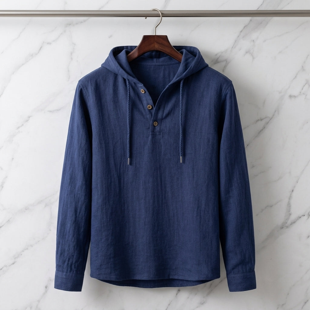 Hollis Men's Linen-Blend Pullover Shirt