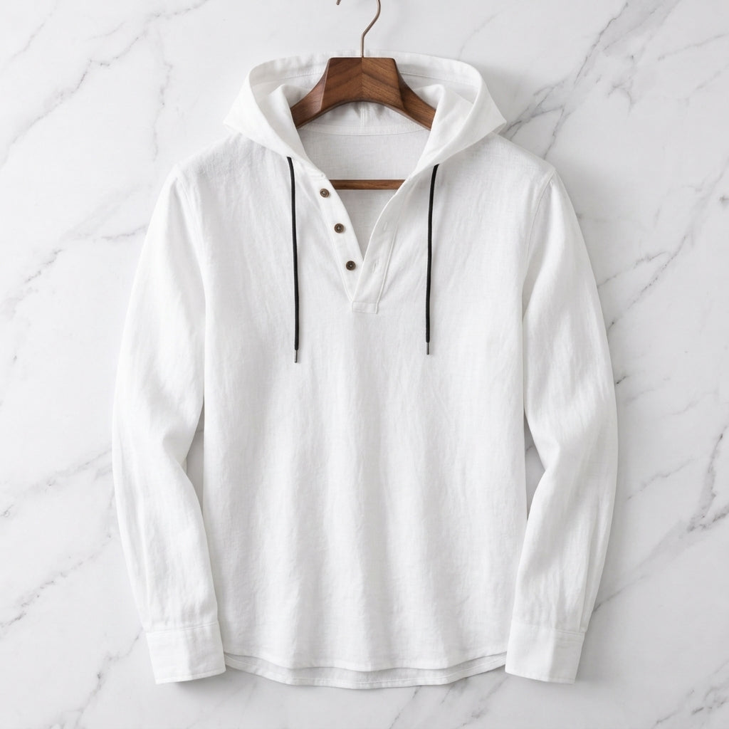 Hollis Men's Linen-Blend Pullover Shirt