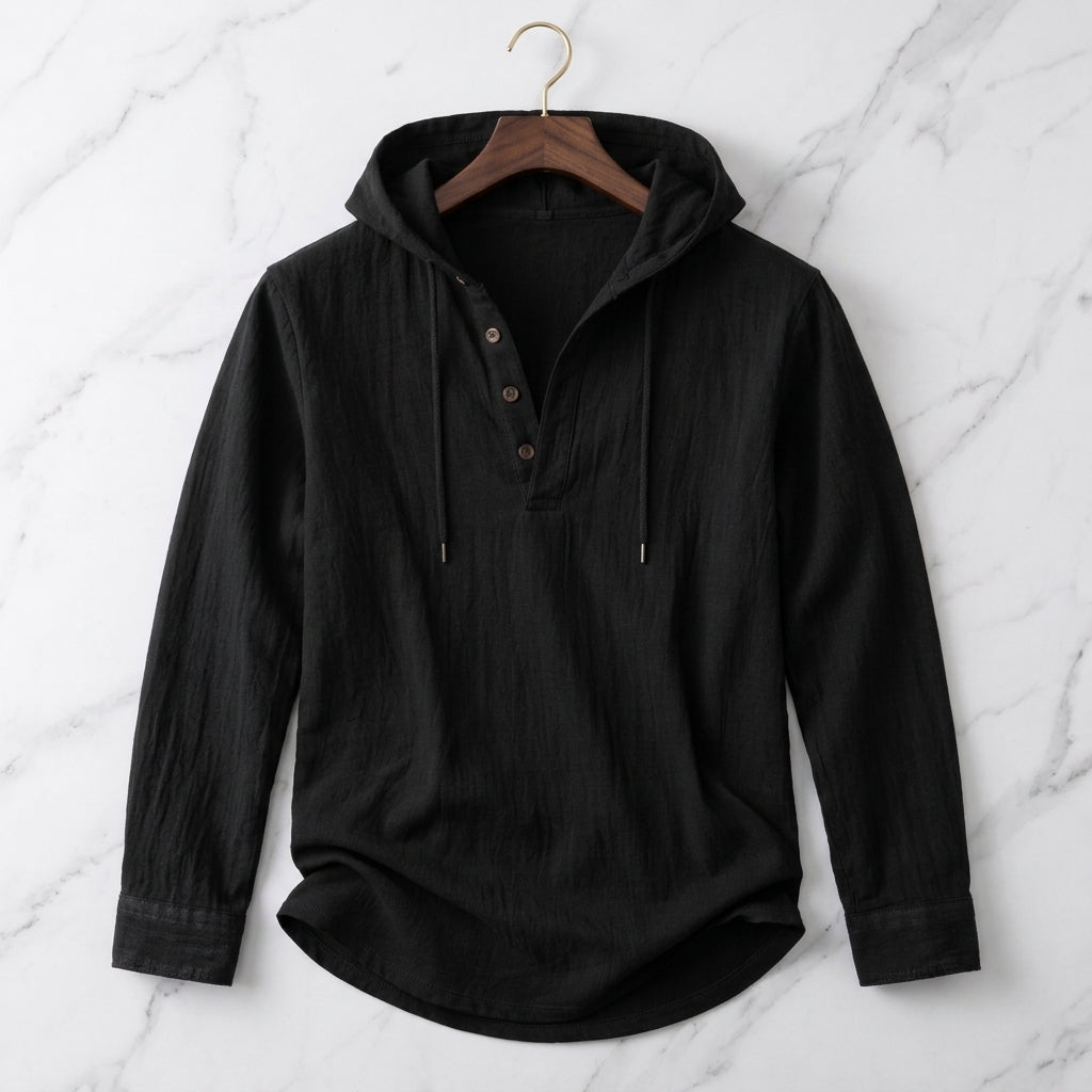 Hollis Men's Linen-Blend Pullover Shirt