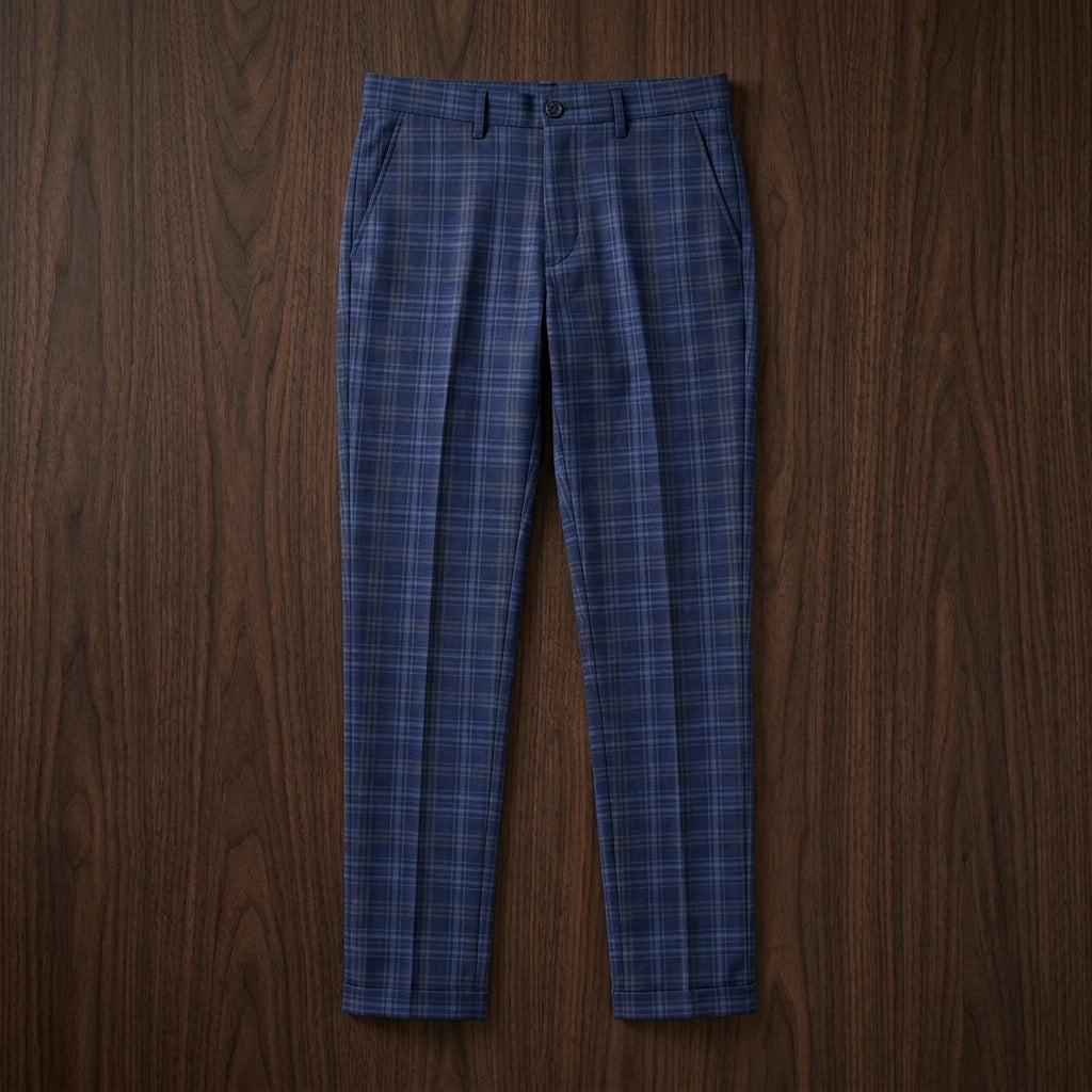 Ridley Men's Plaid Check Trousers