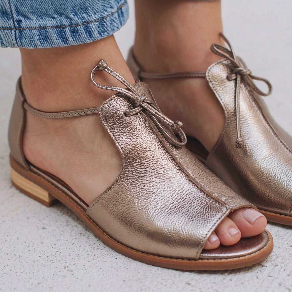 Camellia strap-style leather sandals