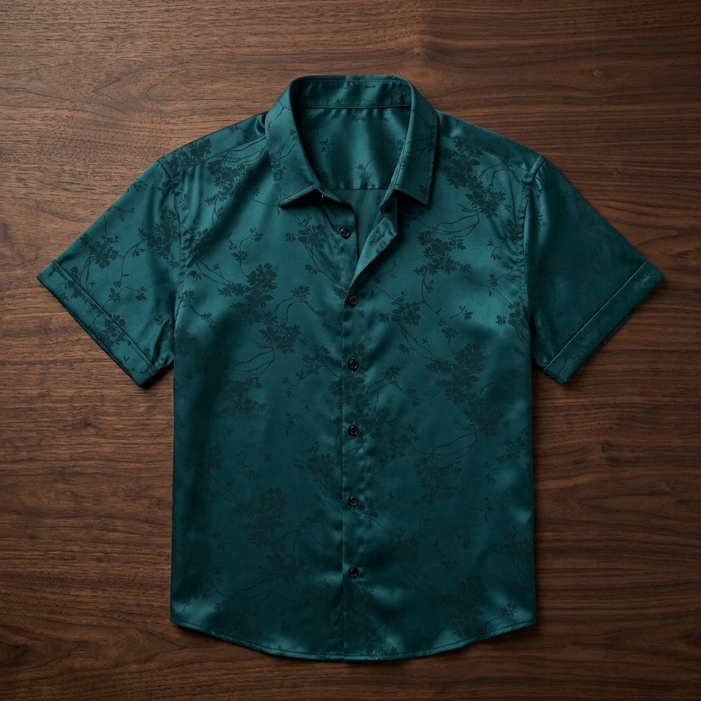 Ashcott Men'sm Silk Floral Print Shirt