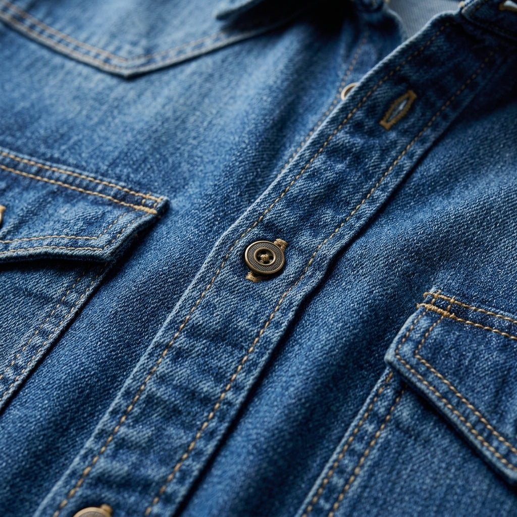 Norland Men's Long Sleeve Denim Button Down Shirt