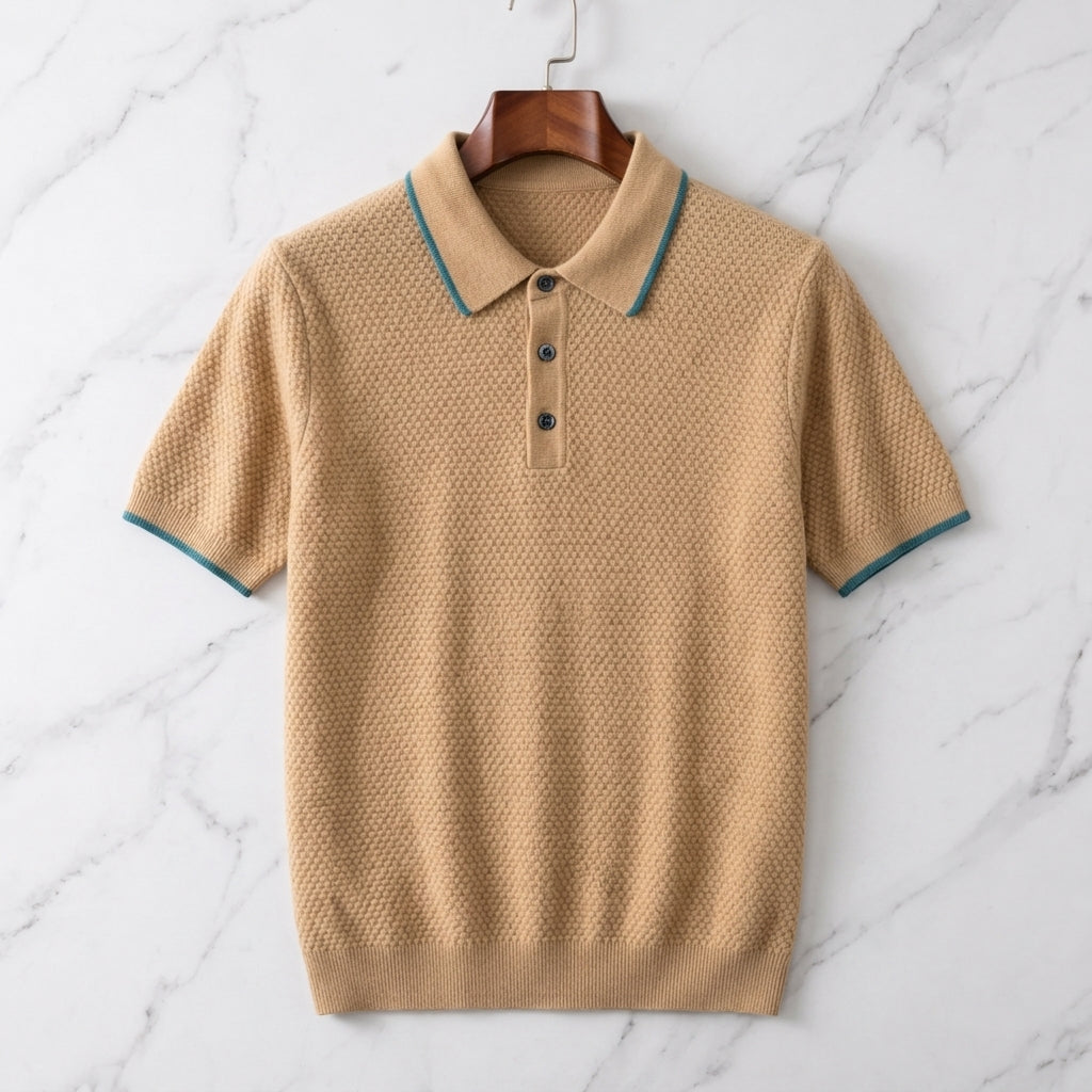 Lorenzo Men's Lightweight Cashmere Polo Shirt