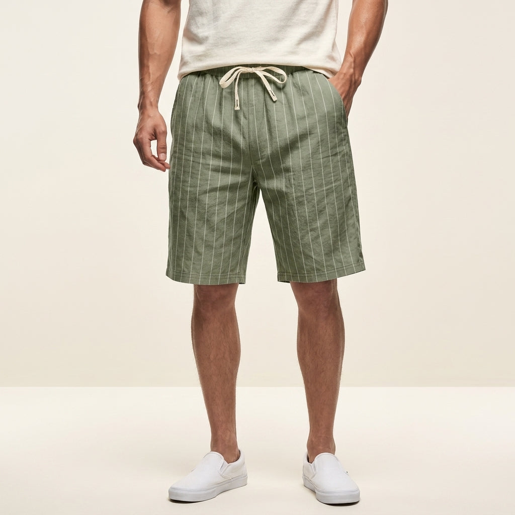 Renato Men's Striped Linen Shorts