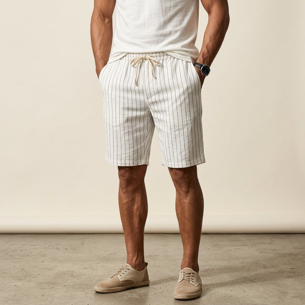 Renato Men's Striped Linen Shorts