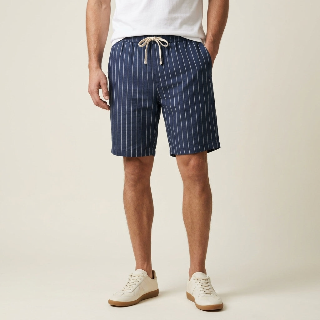 Renato Men's Striped Linen Shorts