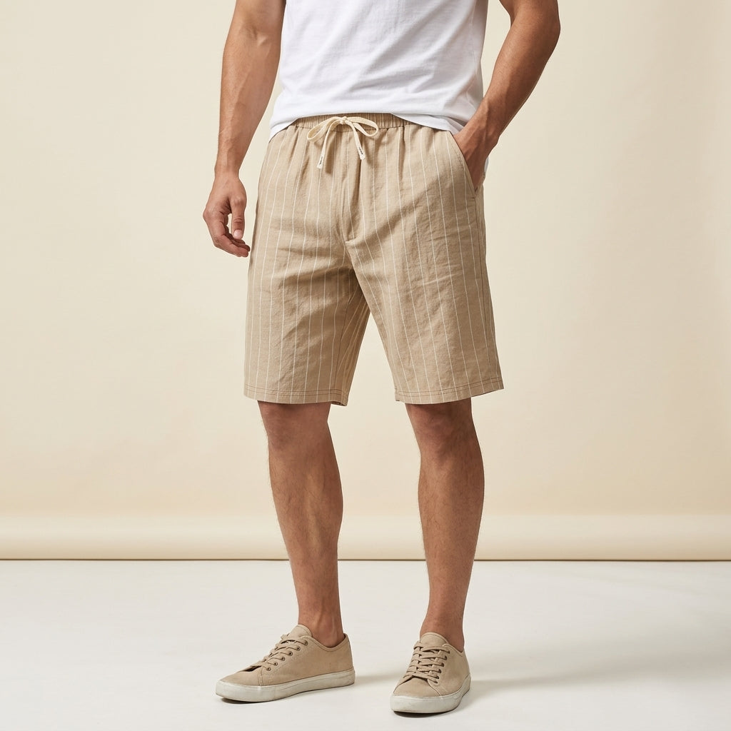 Renato Men's Striped Linen Shorts