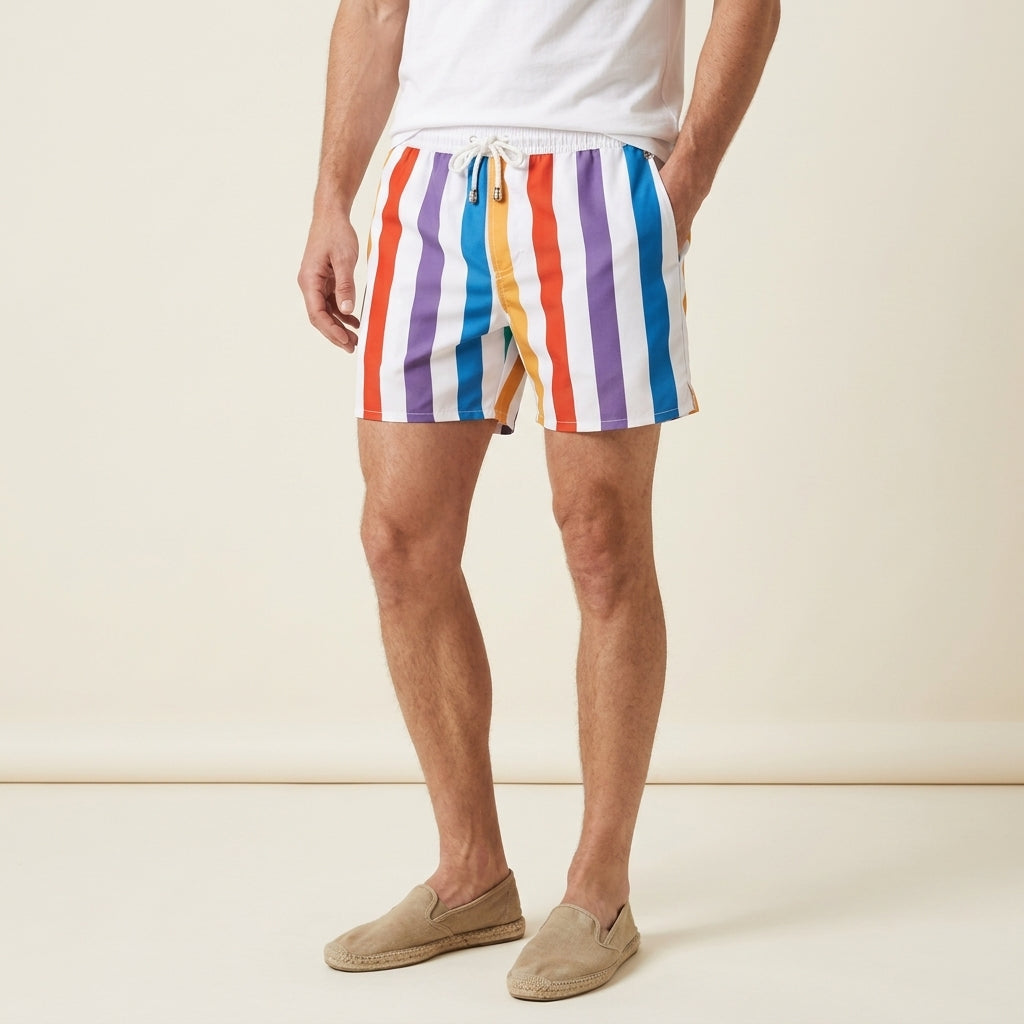 Massimo Men’s Striped Swim Shorts