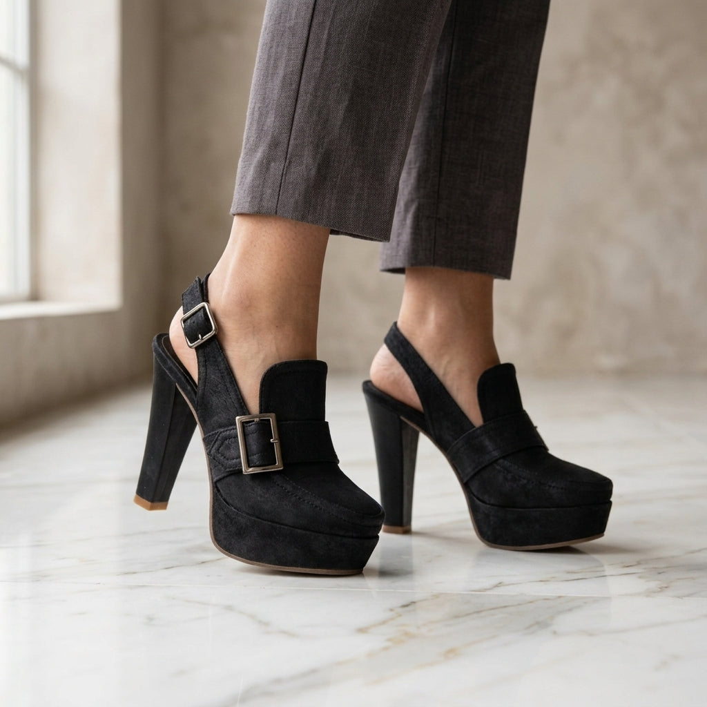 Adelina Leather Slingback Heels