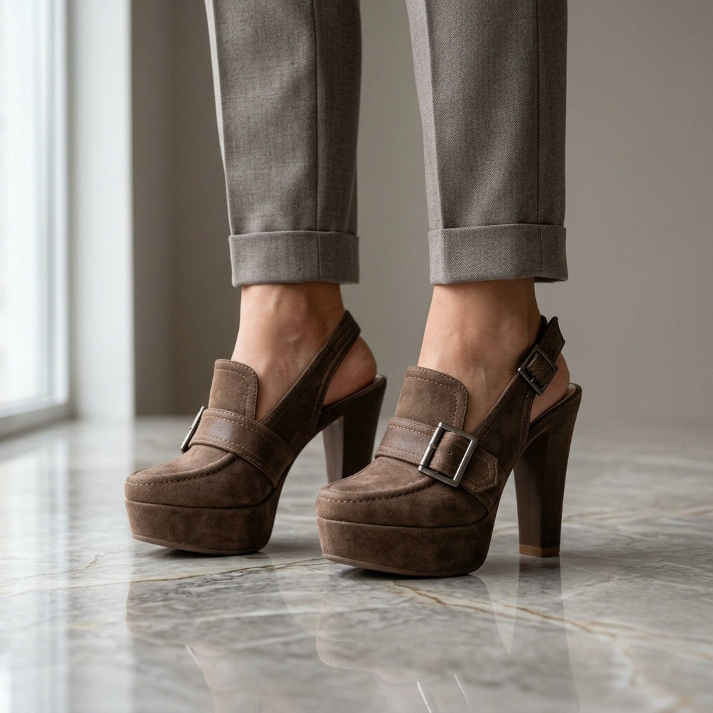Adelina Leather Slingback Heels