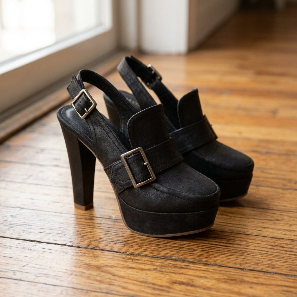 Adelina Leather Slingback Heels