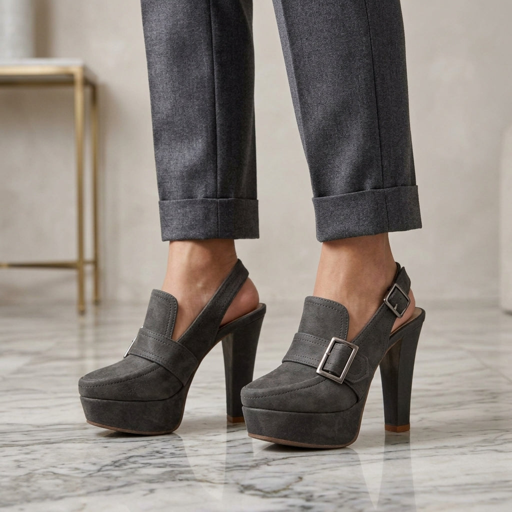 Adelina Leather Slingback Heels