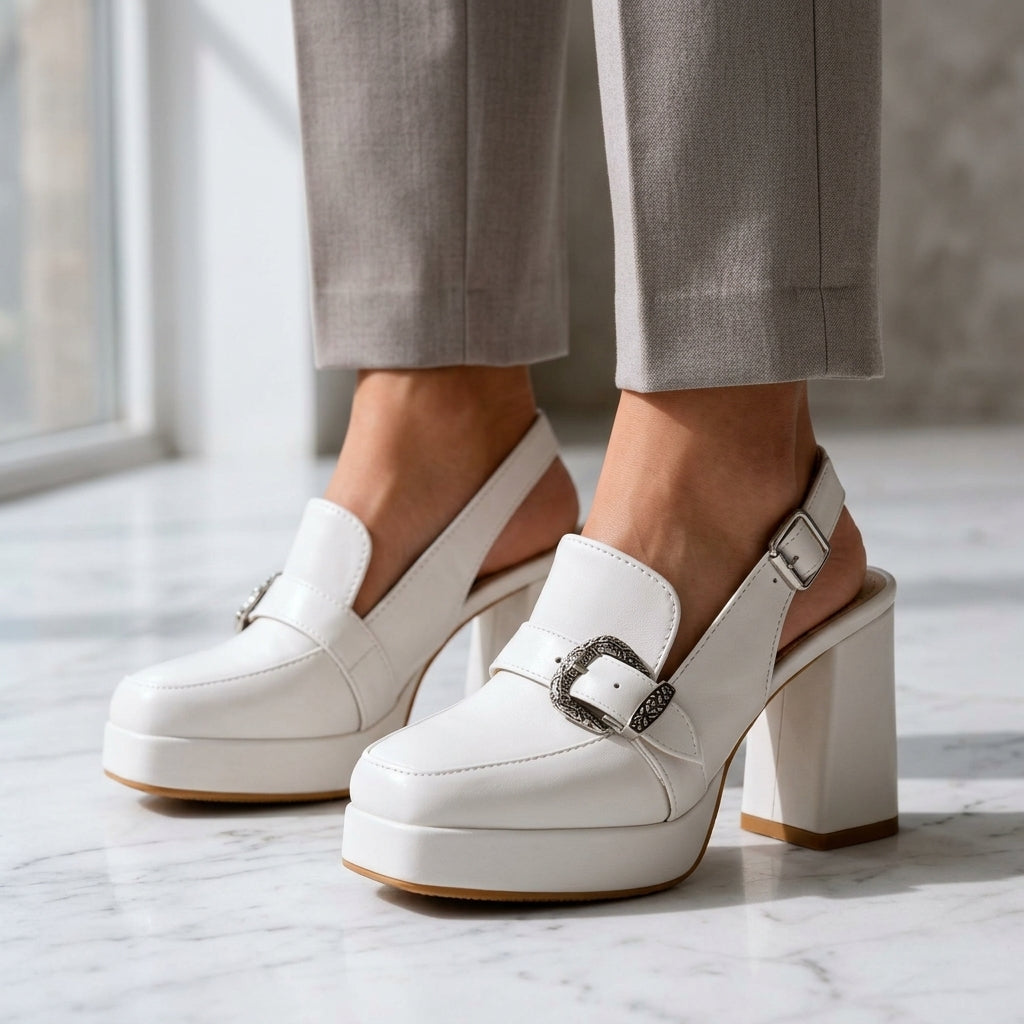 Emilia Leather Slingback Heels