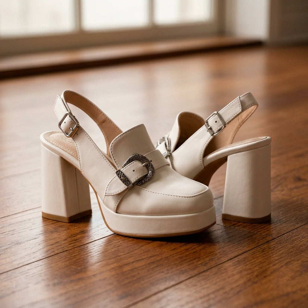 Emilia Leather Slingback Heels