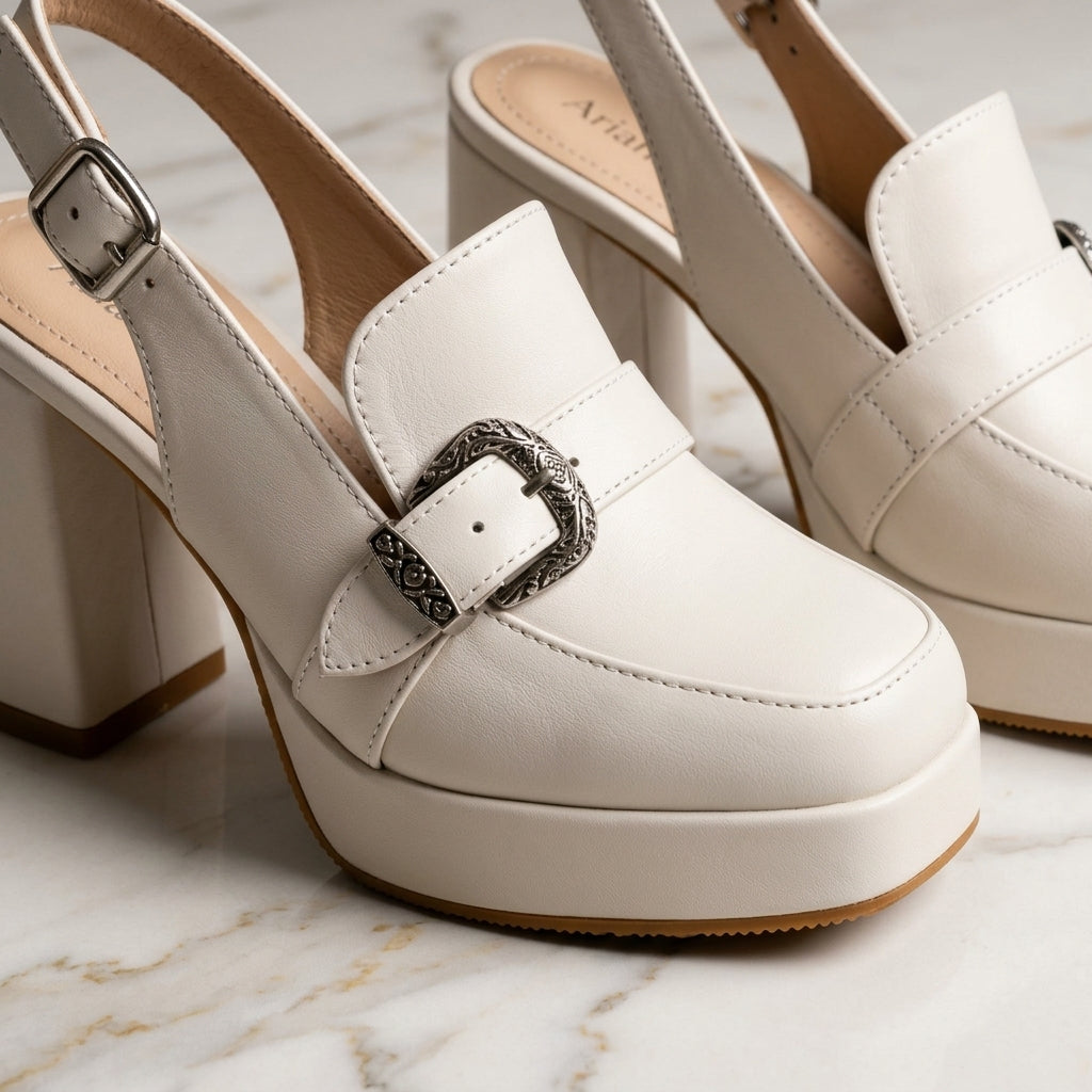 Emilia Leather Slingback Heels