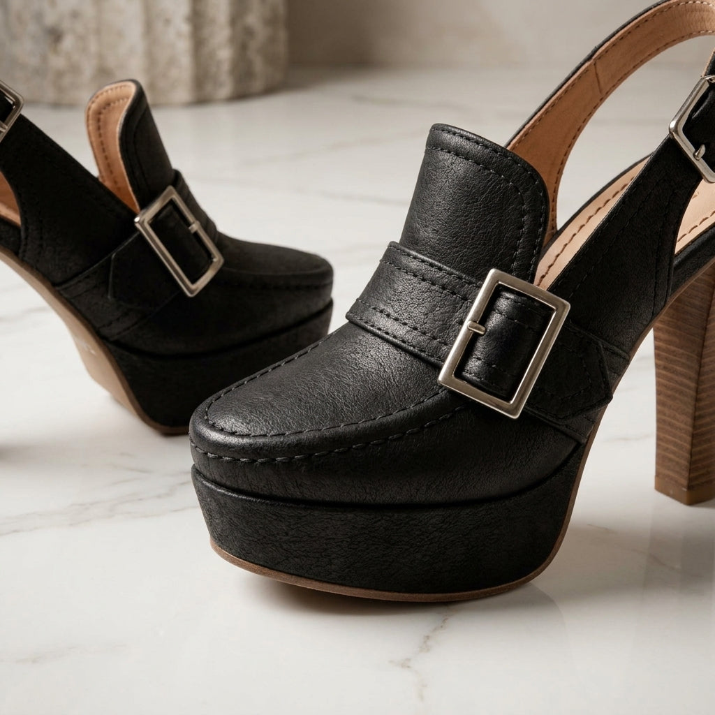 Adelina Leather Slingback Heels