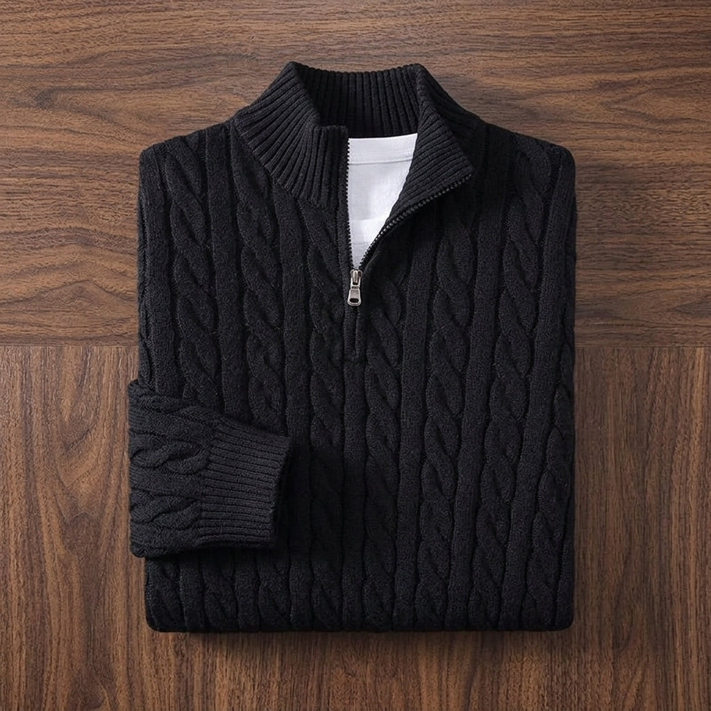 Elio Cable Knit Turtleneck Sweater