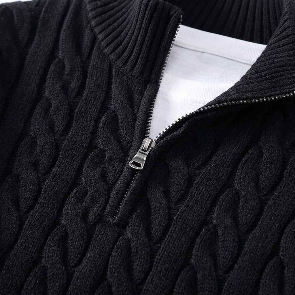 Elio Cable Knit Turtleneck Sweater