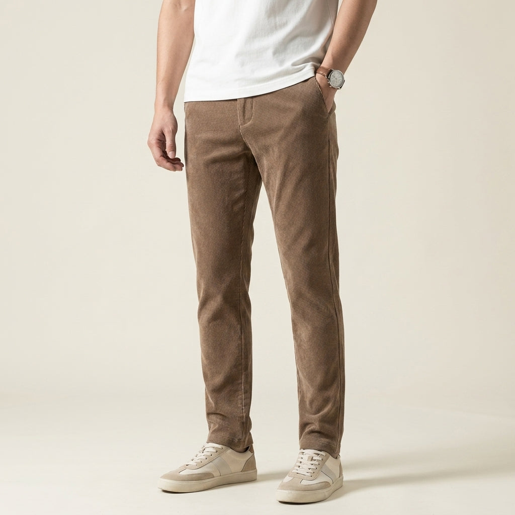Raffaele Slim Fit Corduroy Pants