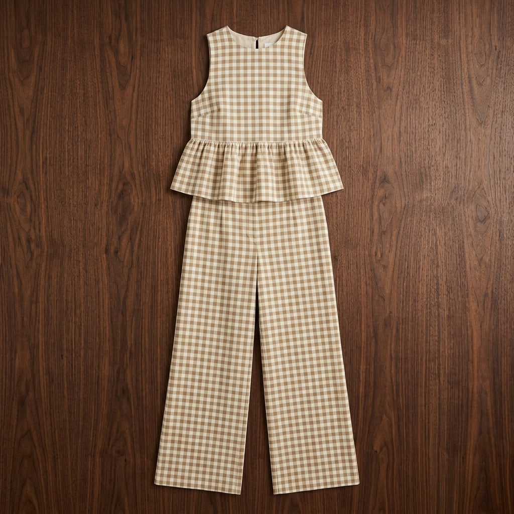 Violetta Sleeveless Top - Wide Leg Pants Two Piece Set