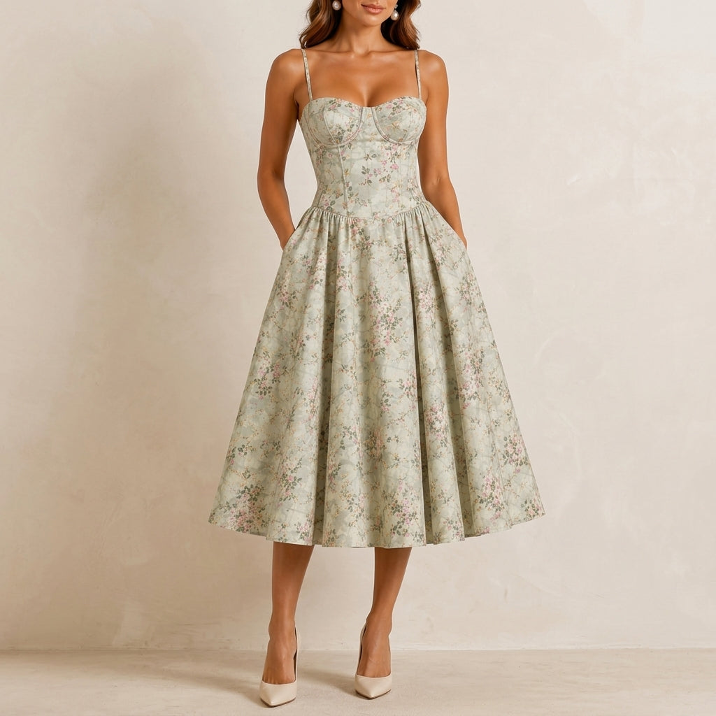 Solene Corset Midi Dress