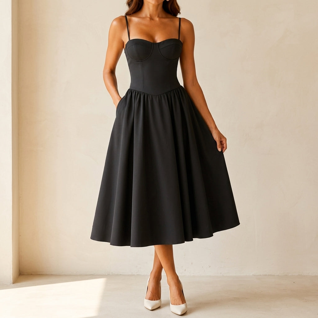 Solene Corset Midi Dress