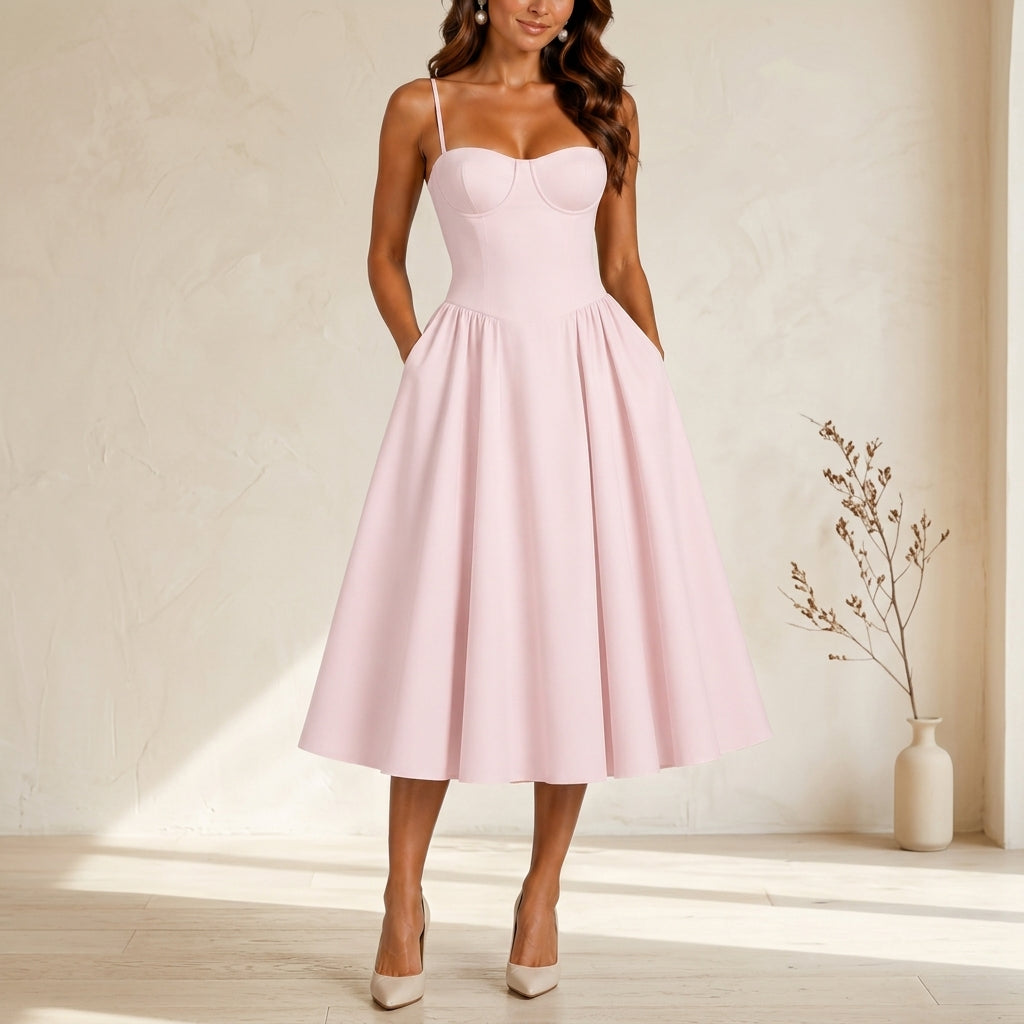 Solene Corset Midi Dress