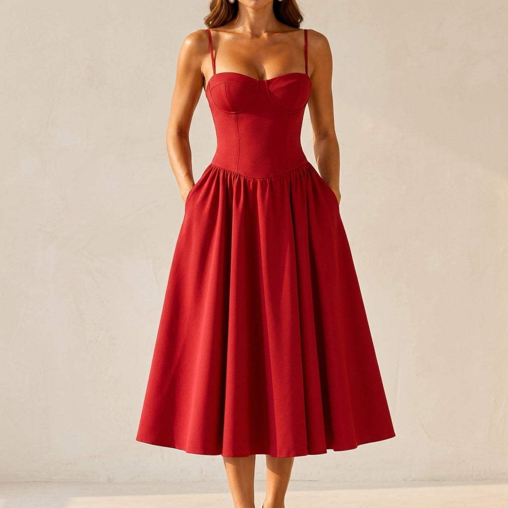 Solene Corset Midi Dress