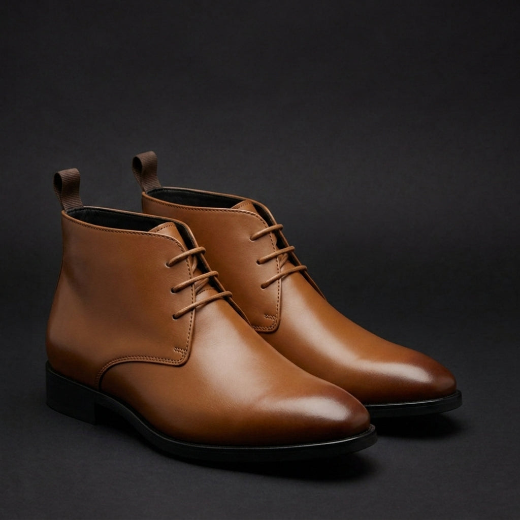 Olhao Polished Leather Chukka Boots